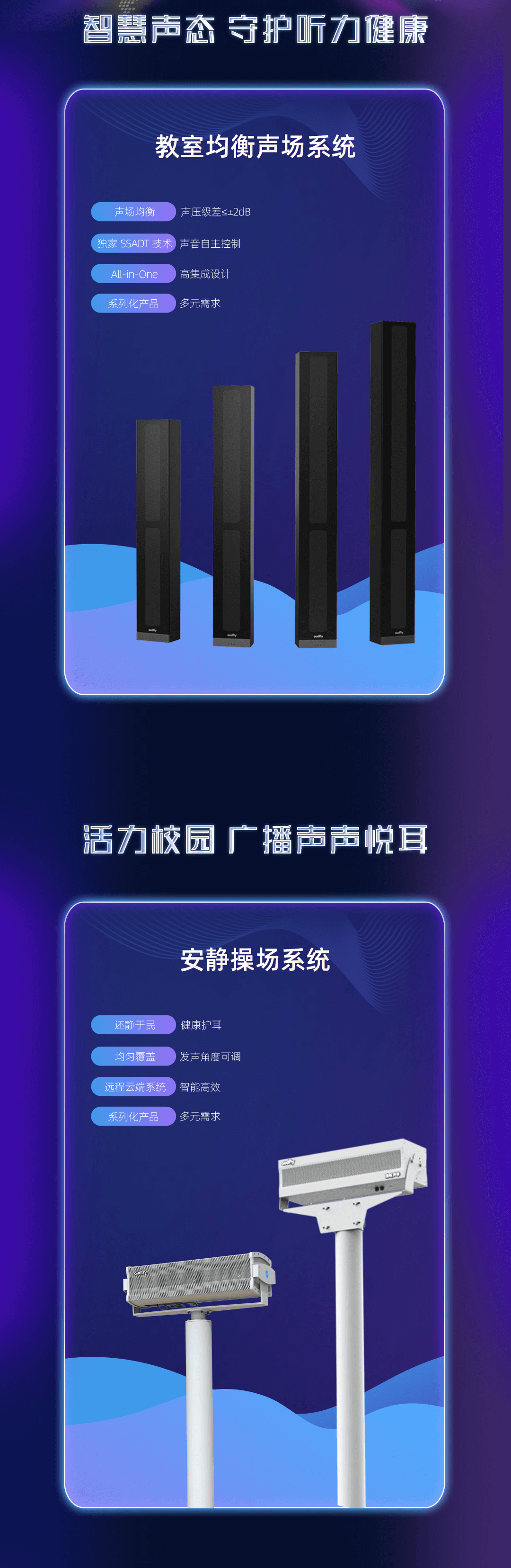 操場定向音箱，教室音響均衡擴聲