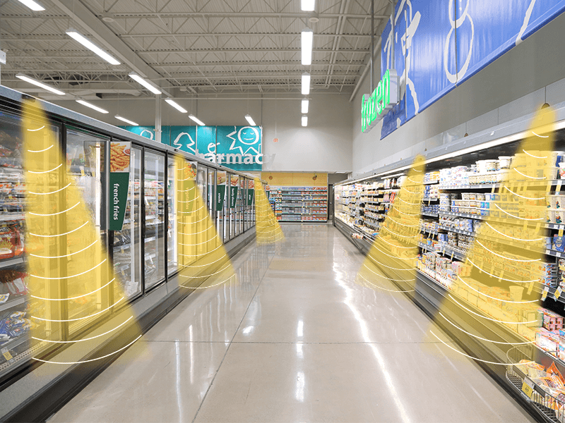 超聲定向音箱，音區獨立示意圖