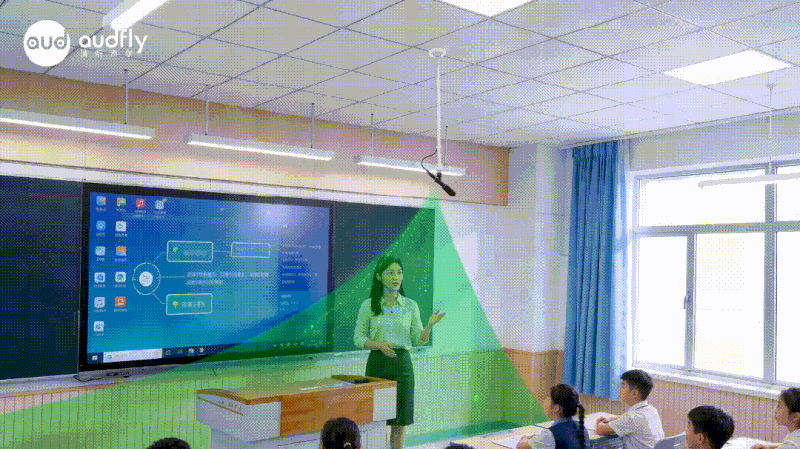 清聽聲學(xué)AI 無感擴(kuò)聲系統(tǒng),收聲、擴(kuò)聲的聲場示意圖